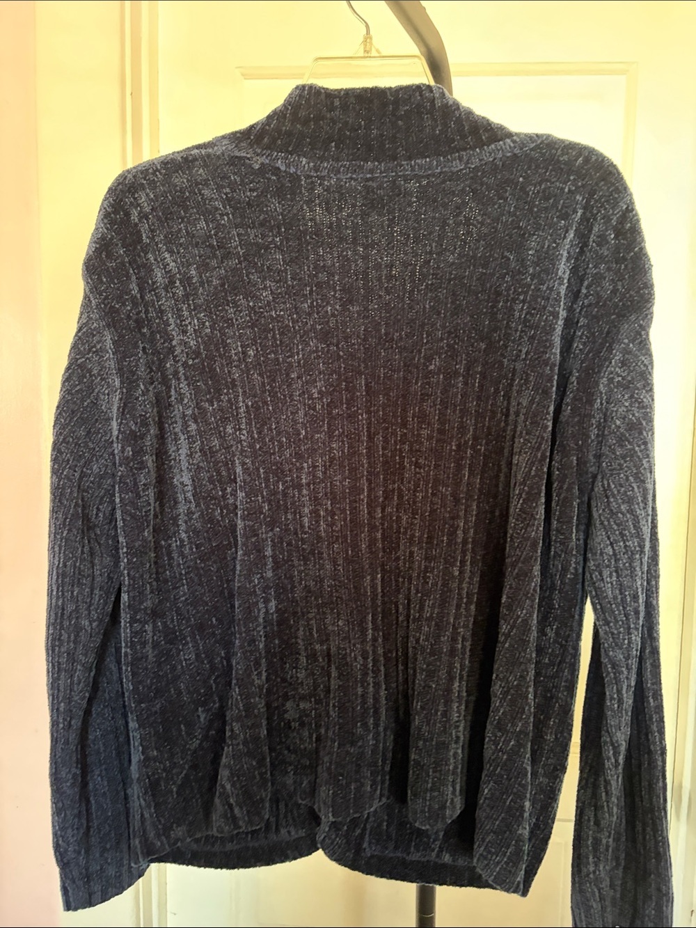 Erika Dark Navy Ribbed Women’s Cardigan Sweater - Picture 6 of 6